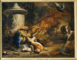 Nature morte au paon et au chien …