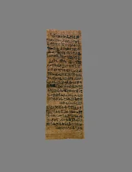 Talisman de protection contre les serpents, contenant des citations du rituel osiridien des quatre globes ...