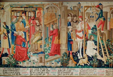 Le miracle de Saint Quentin : Le curé se plaint au prévôt et le voleur est condamné à mort par pendaison ...