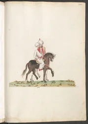 Divers Turcs à cheval : deux cavaliers avec des turbans