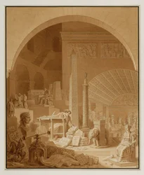 Vivant-Denon travaillant dans la salle de Diane au Louvre …