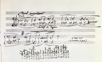 Détail de la partition musicale de Sports et divertissements par Erik Satie
