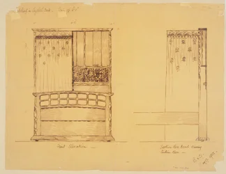 Conception pour un lit en chêne anglais, 1902