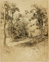 New York, site du fort Washington, vue sur le fort Lee