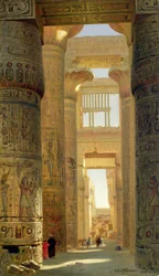 Le temple de Karnak, la grande salle hypostyle, 1890