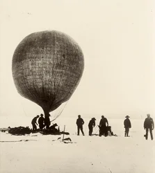 Vue du ballon en boyau de vache gonflé à l