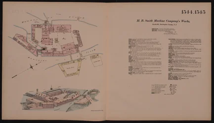 Usine de la H.B. Smith Machine Company, Smithville, Burlington, New Jersey, Hexamer General Survey, 1881