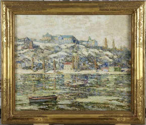 La rivière Harlem sous la neige