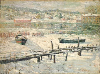 Harlem River en hiver, vers 1907 (huile sur toile)