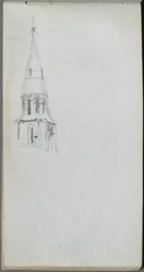 Carnet de croquis, page 44 : Clocher d