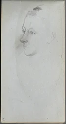 Carnet de croquis, page 45 : Visage de femme, vue de 34