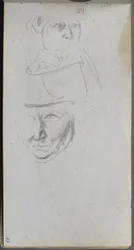 Carnet de croquis, page 47 : Études de trois visages