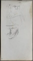 Carnet de croquis, page 47 : Études de trois visages