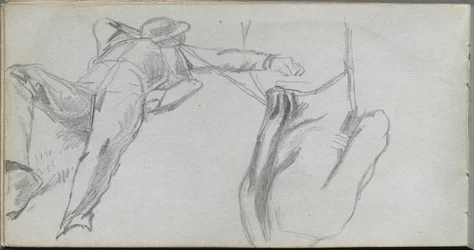 Carnet de croquis, page 58 : Figure allongée et figure de dos