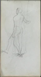 Carnet de croquis, page 60 : Étude de nu masculin