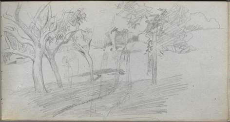 Carnet de croquis, page 74 : Étude de paysage