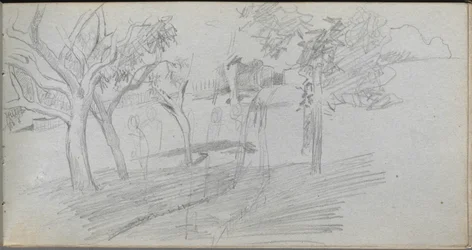 Carnet de croquis, page 74 : Étude de paysage