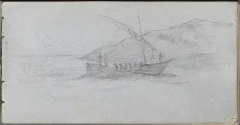 Carnet de croquis, page 88 : Paysage marin et figure