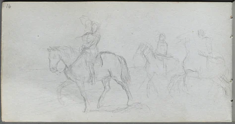 Carnet de croquis, page 91 : Figures à cheval