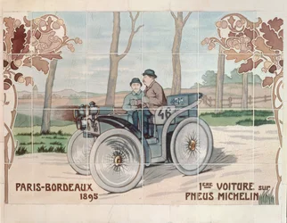 Édouard et André Michelin conduisant L