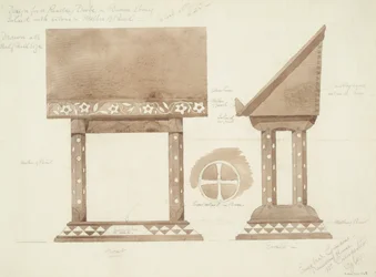 Design pour un pupitre de lecture en ébène brun, incrusté d