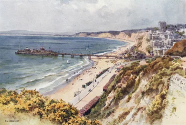 Jetée et plages de Bournemouth depuis Eastcliff