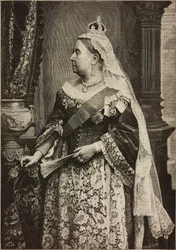 Sa Majesté la reine Victoria lors de la célébration du 50e anniversaire de son couronnement, gravure d