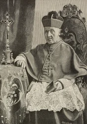Portrait de Luigi Nazari de Calabiana (1808-1893), homme politique et archevêque italien, gravure par Ernesto Mancastropa d