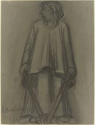 Figure debout avec des torches éteintes