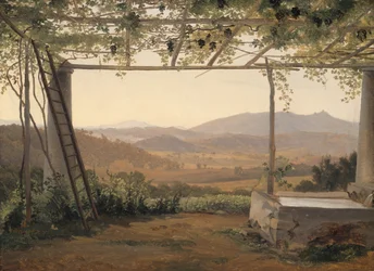 Fontaine et pergola en Italie, 1830-35