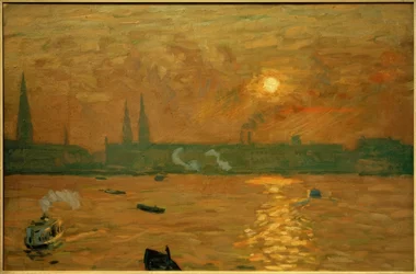 Vue depuis le pont Lombardsbrücke sur le lac Binnenalster