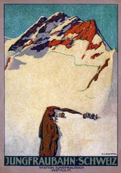Jungfraujoch, sommet des Alpes suisses. vers 1920-30 (illustration)