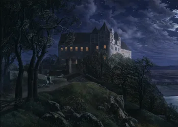 Le château de Scharfenberg la nuit, 1827
