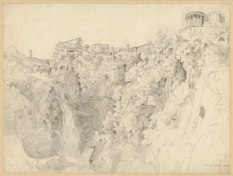 Vue de Tivoli avec le temple de la Sibylle