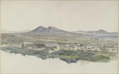 Vue sur Naples avec Pompéi vers le Vésuve