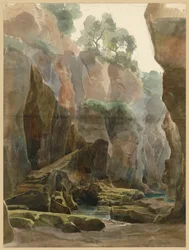 Gorge rocheuse avec ruisseau près de Sorrente