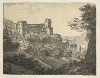 Six vues du château de Heidelberg : Vers le nord-est