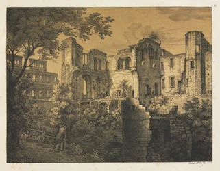Six vues du château de Heidelberg : Partie occidentale