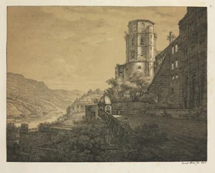 Six vues du château de Heidelberg : Cour, à l