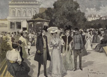 Devant le pavillon de musique à Franzensbad