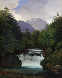 Vallée de montagne avec cascade