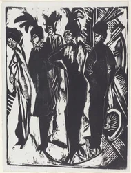 Cinq femmes dans la rue, 1914