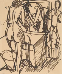 Nu avec un miroir, debout devant un lavabo, 1908-1910