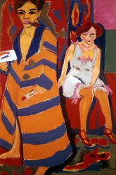 Autoportrait avec un modèle, 1907