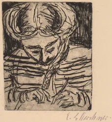 Jeune fille dessinant