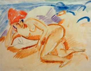 Nu avec chapeau rouge