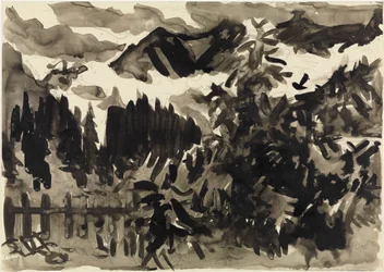 Paysage alpin (brouillard dans les montagnes)