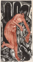 Femme se baignant près du poêle. 1919