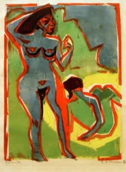 Femmes se baignant (Moritzburg)