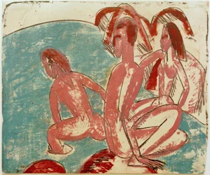 E.L.Kirchner, Trois baigneurs sur des pierres